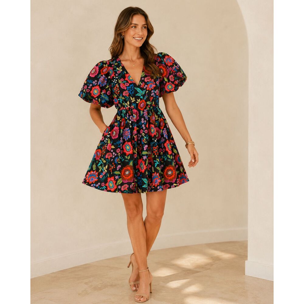 Crosby By Mollie Burch Floral Pattern Dress Women's Size XXS